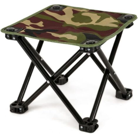 CSPARKV Lightweight Folding Fishing Seat, Folding Stool Outdoor Folding Chair, Lightweight Barbecue Stool, Suitable for Outdoor Fishing, Picnic, Camping(Small Camouflage)