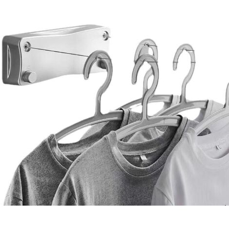 5.2m Retractable Clothes Dryer with Double Line, (Silver)Extendable Wall Mounted Clothes Dryer, for Bedroom, Bathroom, Balcony, Garden (1/4)
