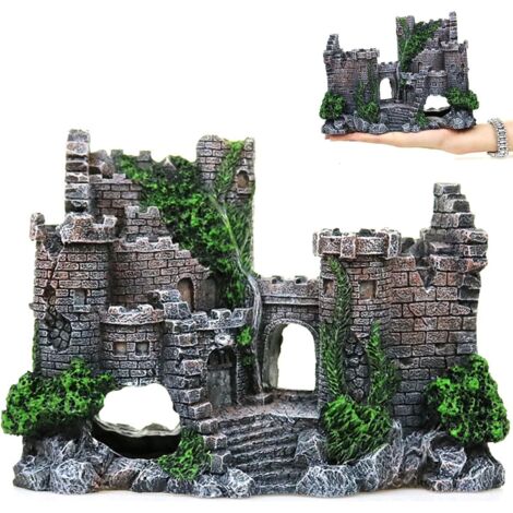 Simulation Resin Castle Ornament Castle Aquarium Decoration Decorative Castle for Fish Tank Aquarium Castle Decoration Aquarium Decoration for Small Aquatic Animals and Decorations