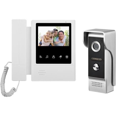 4.3 inch Wired Video Door Phone System Visual Intercom Doorbell with 1 Monitor + 1700TVL Outdoor Camera for Home Surveillance