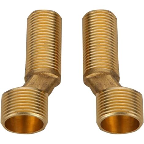 CSPARKV Eccentric Bath Shower Mixer Connector, Brass Elbow Reducer Connector, Adjustable Swivel Arm, Wall Mounted Counter Elbow Connector, Long Eccentric Connector, Gold C