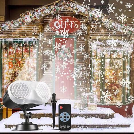 Christmas Projector, Outdoor Christmas Projector with Remote Control, IP65 Waterproof Snowflake Projector with Snowfall Effect for Indoor and Outdoor Garden Wedding Party Christmas Decorations (1/4)