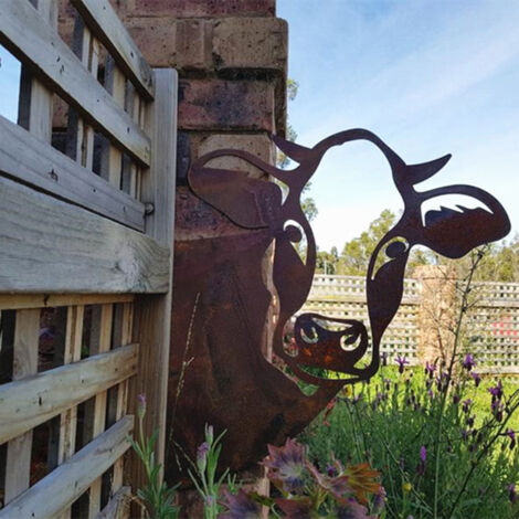 Metal Donkey Garden Ornaments for Fences Outdoor Decorations Home Donkey Animals Garden Decor Sculptures Rusty Cast Iron Silhouettes Tree Yard Wall Art Gift Donkey E
