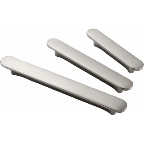 Set of 2 Kitchen Drawer Pulls Door Handle Modern Zinc Alloy Brushed Silver Hardware for Cabinet Bathroom Dresser (Hole Centers 5'' 128mm)