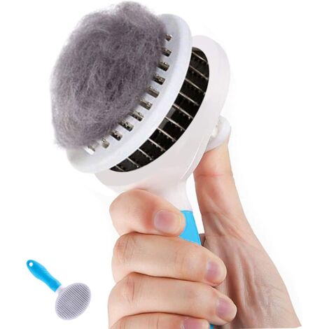 Self-Cleaning Cat Brush for Shedding and Grooming - Removes Dead Undercoat, Tangles - Massage Brush for Cats and Dogs