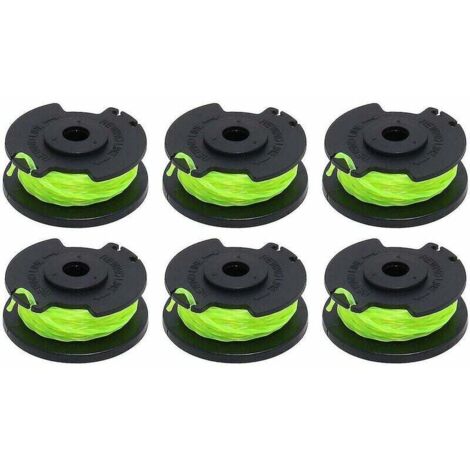 Brushcutter Accessory Pack of 6 Replacement Spools for Rac143 Trimmer Compatible with Ryobi 36V (1/4)