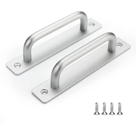 Set of 2 Silver Door Handles Sliding Door Handle Furniture Handle -ls78873snb128 Aluminum Alloy Kitchen Cabinet Handle Center Distance 128mm