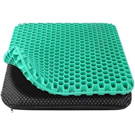 Gel Seat Cushion, Orthopedic Seat Cushion, Seat Cushion for Office Chairs - Soft and Comfortable with Washable and Non-Slip Fabric Cover, Suitable for Office Chairs, Wheelchairs, Car Seats, etc., Gree