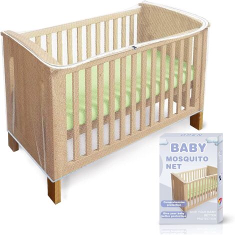 Baby Crib Mosquito Net, Cat Mosquito Net with Zipper Better Access to Your Baby, Universal Size for Most Cribs
