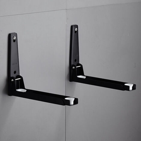 Microwave Oven Wall Mount, Black Microwave Stand, Stainless Steel Microwave Oven Rack, Fits All Microwaves, Max. Microwave Weight 50 kg