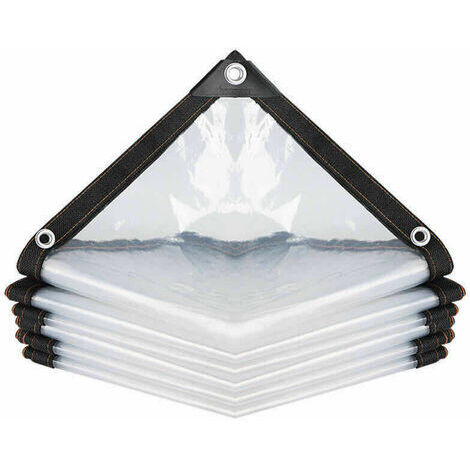 Waterproof Clear Tarpaulin with Eyelets, Multi-Purpose PE Rainproof Tear Resistant Ultra Light Tarp Cloth (Color : Clear, Size : 200x200cm)