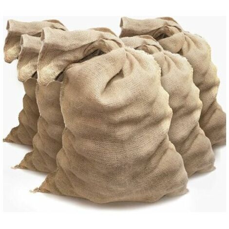 Clearance Sale 5 Large Jute Bags - Construction Rubble Bag - Potato Jute Bag - Reusable Christmas Jute Bag (60x100 cm) (1/4)