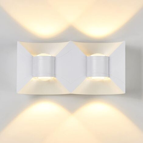 12W LED Wall Light Indoor Outdoor Modern LED Wall Lamp Waterproof IP65 Aluminum Interior Wall Sconces for Living Room Staircase Corridor Bedroom Garden (White/Warm White) (1/5)