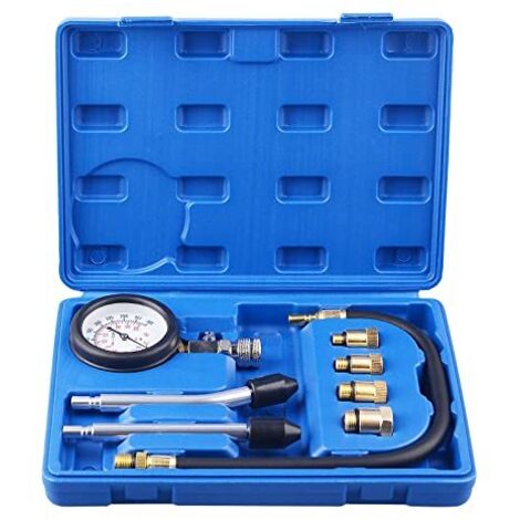 Compression Tester, Compression Gauge Kit Compressor Set for All Engines Two Test Modes: Bar and PSI