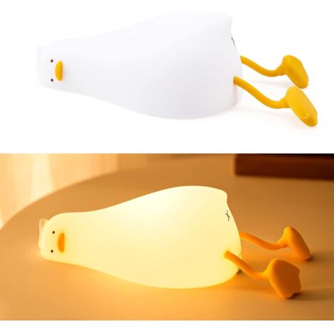 Silicone Night Light for Kids Bedroom, Peace Duck Night Lamp, Rechargeable Bedside Lamp for Children.