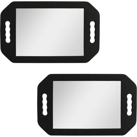 Lightweight Portable Barber Mirror (2 Pack) - Black Foam Barber Mirror - Ideal for Salons and Beauticians - Double Sided Portable Mirror - Mirror for Viewing Cuts from Behind (1/5)