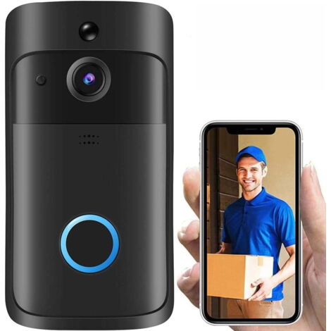 Video Doorbell Wireless WiFi Doorbell Camera [2022 Upgrade] Smart Human Monitor Cloud Storage HD WiFi Security Camera Two Way Talk for iOS & Android Phone (Camera)