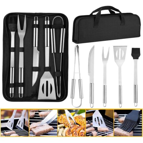 5 Pieces BBQ Tool Set, BBQ Utensils for Grilling, Stainless Steel BBQ Accessories, Grill Tools for Outdoor Camping Garden BBQ (1/5)
