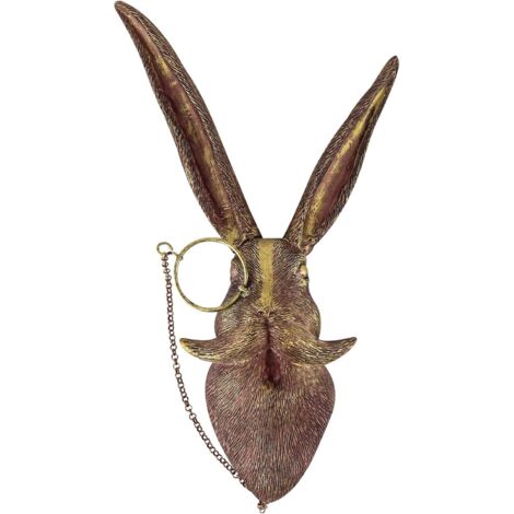 Animal Head Wall Sculpture Wall Decor Rabbit Deer Bear Fox Mickey Head with Glasses Resin Animal Pendant -C (1/5)