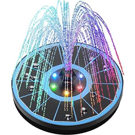 Solar Fountain Pump, Solar Floating Outdoor Fountain 3.5W Solar Pond Pump with 8 Nozzles for Bird Bath Aquarium Pond Pool Patio Garden Fountain Garden Decoration (1/5)