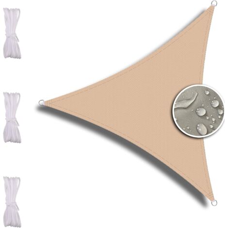 Triangle Shade Sail 3X4X5m, for Garden Terrace Camping, Durable, Weather Resistant, Shade Sail, Cream Color (1/5)