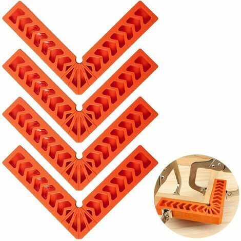 Positioning Squares Clamps 4 Pieces L Type Right Angle Clamps Plastic Positioning Squares 90 Degree Tools for Carpenter Support Auxiliary Positioning Tool, 4 Inch (1/5)