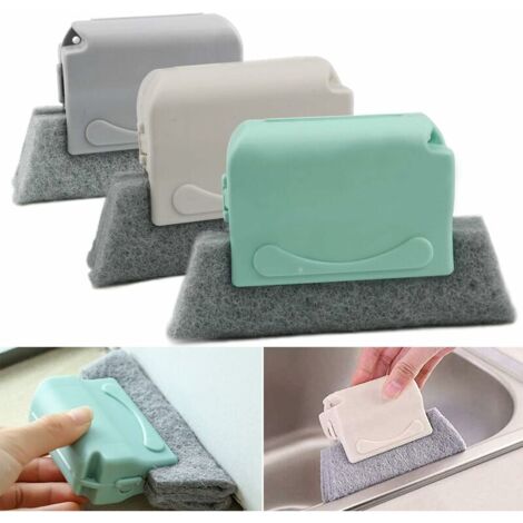 Brosse de nettoyage de rainure de fenêtre 3 pièces, nettoyage de tous les recoins et espaces, cuisines, outils de nettoyage ménagers, brosse de nettoyage de fenêtre magique, brosse de nettoyag (1/4)