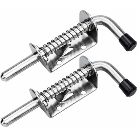 2Pcs Verrou Porte de Garage Targette Loquet a Ressort Boulons à Ressort en Acier Loquets et Verrous De Portes 128mm Pour Porte De Garage Abri De Jardin (1/5)