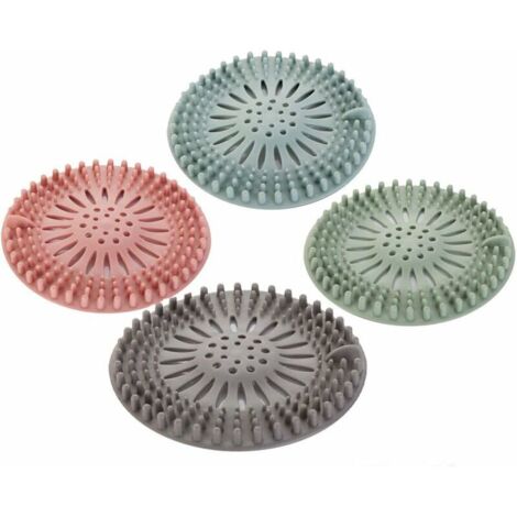 4 pièces de filtre à cheveux en silicone, dispositif de protection de drainage universel, peuvent être utilisées dans la salle de bain, la baignoire, la cuisine, le filtre à cheveux (1/5)