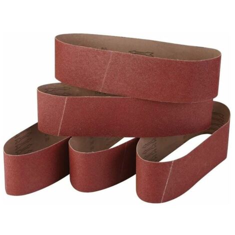 Jeu de 5 bandes abrasives en corindon fin 100 x 915 cm granulométrie 60/80/120/240/320 (1/4)