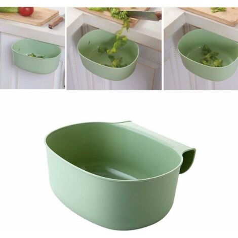 Boîtes à ordures de cuisine Porte d'armoire suspendue Poubelle de style rack Rangement de la collecte des ordures (Vert) (1/4)