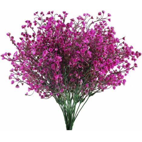 4pcs Gypsophile Artificielles 7 Branches Fleurs Artificielles Arbuste Artificiel Buisson Fausse Fleurs Violet Decoration pour Mariage Maison Jardin (1/5)