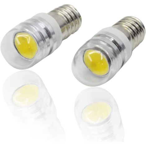 4pcs 12V E10 Base Socket LED Bulb COB 1.5W LED Upgrade Light Bulb Replacement for Headlights Flashlights Torch Light Bulbs, 6000K Warm White (1/4)