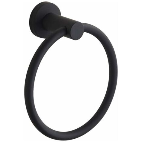 Anneau porte-serviette mural en acier inoxydable 304 pour salle de bain Noir (1/5)