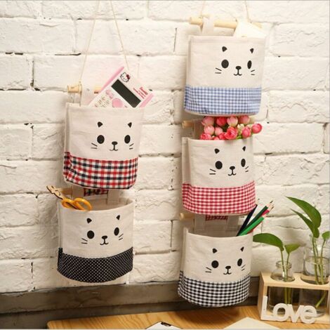 Mural à Suspendre Sac de Rangement, 5PCS Organisateur Suspendu, Porte Organisateur Suspendu, Sac de Rangement Mignon et Compact pour Chambre à Coucher, Salon, Derrière la Porte, Mur (1/5)