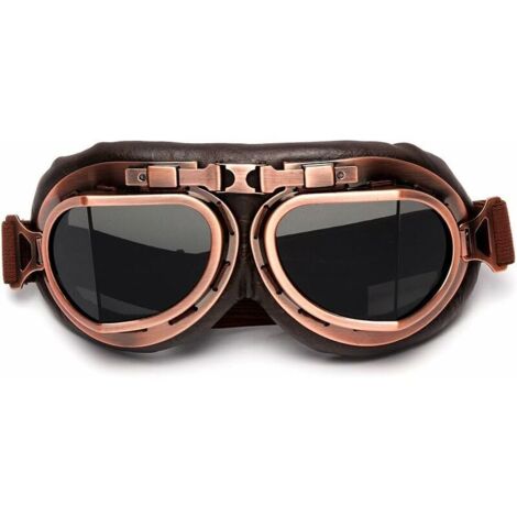 Lunettes de protection pour pilote de moto / aviateur, Verres marron (1/5)