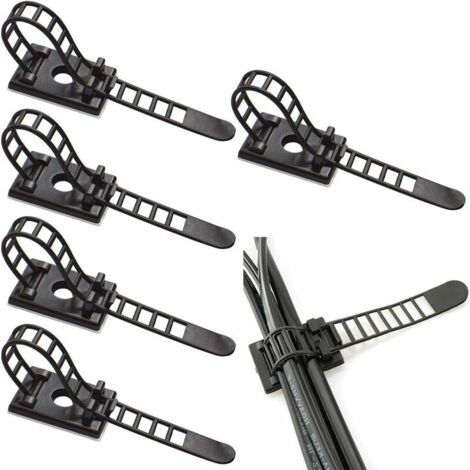 Supports de câble réglables, 50 pièces de pinces de câble Attaches de câble réglables, pinces de câble auto-adhésives 3M pinces de serrage de câble pinces de câble pour la gestion des fils de bureau L (1/5)
