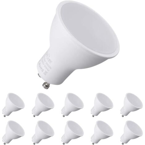 GU10 LED Light Bulbs, 7W Halogen Bulb Equivalent 70W, 550ml, Warm White 3000K, 120°Wide Beam, LED Spot Light Bulbs, Pack of 10 [Energy Class A++] [Energy Class F] (1/5)