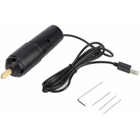 Mini Perceuses Électriques, DC 5V Portable Perceuse USB avec 3 Bits Artisanat Outils Rotatifs pour Papier Plastique En Bois (1/5)