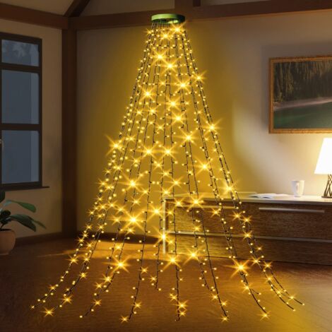 Tinor – Christmas tree string lights 2M – 16 branches with 400 warm white LEDs – Waterproof IP65 – 8 lighting modes for indoor and outdoor use (1/5)