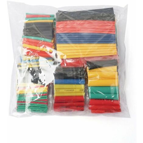 Kit de 164 gaines thermorétractables 2:1 pour isolation électrique 5 couleurs en 8 tailles