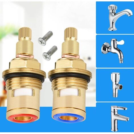 Aougo – Replacement tap cartridges 1/2" ceramic disc valve – Quarter turn inner faucet valve – Solid brass screws – For kitchen and bathroom (1/5)
