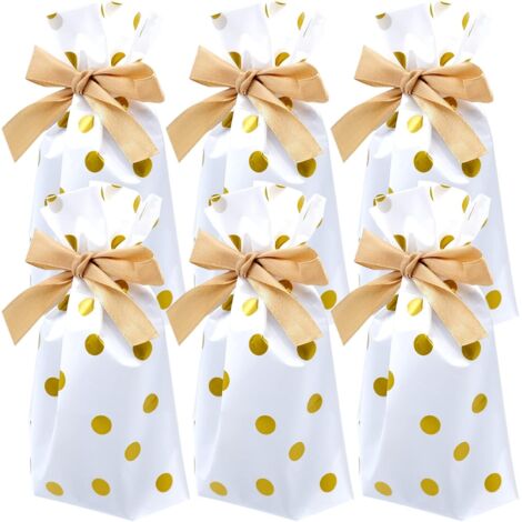Cookie Bags, Candy Bags, Favor Bags, Food Bags,50 Pieces Gold Drawstring Gift Bags Candy Pouches with Ribbon Small Party Bags for Christmas Wedding Birthday