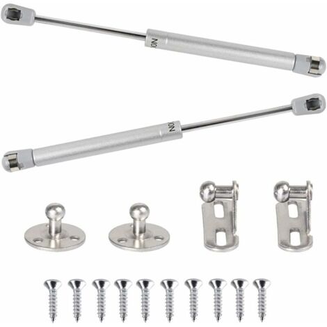 2pcs Ressort à Gaz 100N Vérins à Gaz Hydraulique Bras Pneumatique pour Levage Amortisseur à Gaz 90 Degres avec Vis Charnière Porte Placard pour Ouverture Douce Armoire Meuble Cuisine - 265mm (1/5)