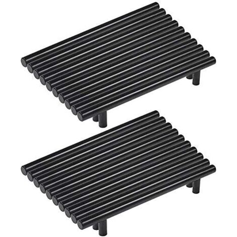 Set of 20 Black Kitchen Cabinet Handles Stainless Steel Black Cabinet Handle T Bar Stick Kitchen,Ø 12mm (Hole Centers:160mm)