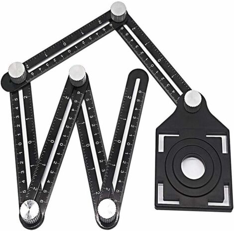 Outil de gabarit multi-angle règle de mesure règle en alliage d'aluminium multifonctions souverain règle poreuse outil de rapporteur, outil de gabarit d'angle, convient aux travailleurs (1/5)