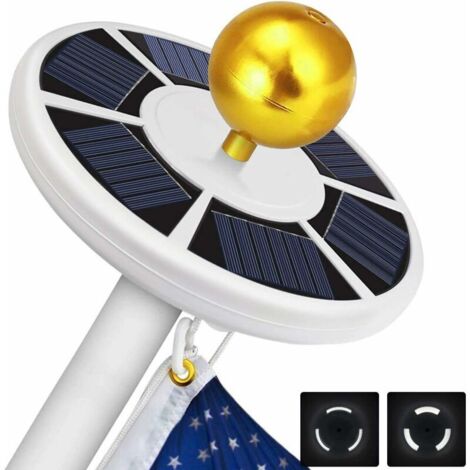 Lumière de mât de drapeau solaire 111 lumière led mât de drapeau super lumineux LED lumières de mât de drapeau à énergie solaire pour une durée de vie jusqu'à 10 heures LED Downlight drapeau sur la pl (1/5)