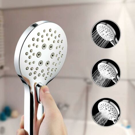 Pommeau de Douche Anti Calcaire économiseur d'Eau, Douchette Filtrant avec 3 Mode Haute Pressions, Pomme de Douche à Main Filtre Universel Douchette Salle de Bain (1/5)