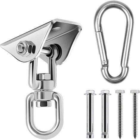 Heavy Duty Stainless Steel Ceiling Hook, 360° Rotation Hanging Swing Hook, Ceiling Bracket Mount Hook for Hanging Chair Punching Bag Boxing Hammock Yoga