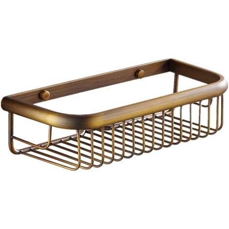 Bathroom Shower Shelf Basket ,30cm Brass Shower Organizer Antique Brass Wall Mounted (1/5)